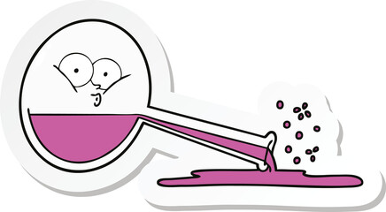 sticker of a cartoon spilled chemicals