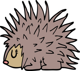 cartoon doodle spiky hedgehog