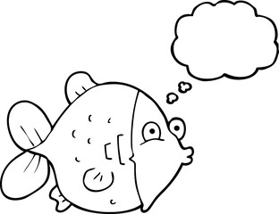 thought bubble cartoon funny fish