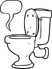 speech bubble cartoon toilet