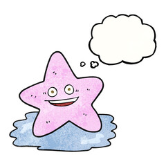 thought bubble textured cartoon starfish