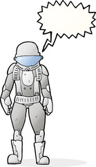 cartoon astronaut with speech bubble