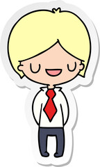sticker cartoon of a kawaii cute boy
