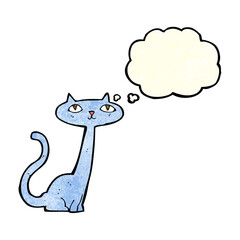 cartoon cat with thought bubble
