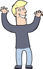cartoon excited man