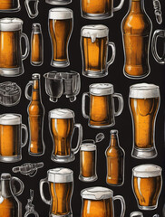 Photo Of Beer Sketch Set.