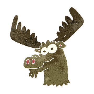 retro cartoon moose