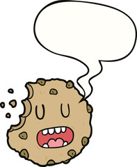 cartoon cookie and speech bubble