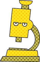 comic book style cartoon microscope