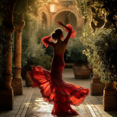 Flamenco Dancer in Action, Travel Photography