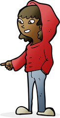cartoon pointing teenager