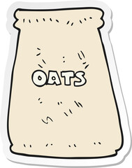 sticker of a cartoon bag of oats