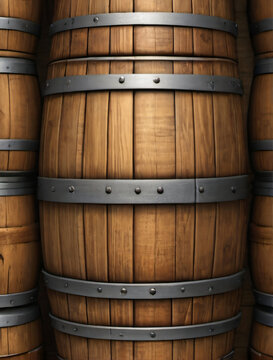 Photo Of 3D Beer Barrel Wooden Texture Background.