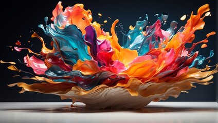 Photo featuring an abstract subject. Vibrant burst of colors and shapes, showcasing a captivating interplay of light and form.