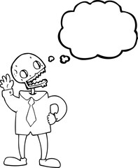thought bubble cartoon zombie businessman