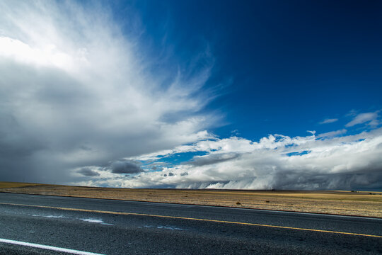 Storm clouds across the distant horizon
