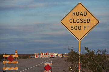 Road Closed Sign on Route 66