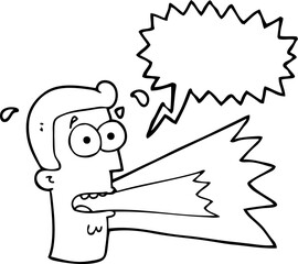 speech bubble cartoon shouting man