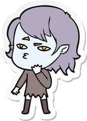 sticker of a cartoon vampire girl
