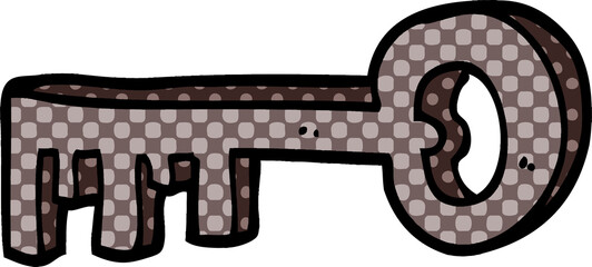cartoon doodle metal key
