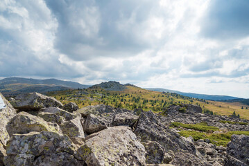 Fototapeta na wymiar Summer Mountain Landscape with Cloudy Sky . Vitosha Mountain ,Bulgaria 