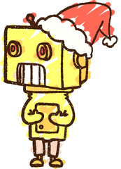 Christmas Robot Chalk Drawing