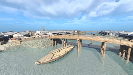 船着き場　3DCGレンダリング