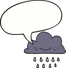 cartoon storm cloud and speech bubble