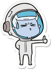 Fototapeta premium sticker of a cartoon stressed astronaut