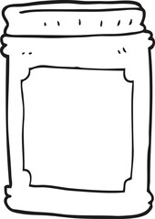 black and white cartoon jam jar
