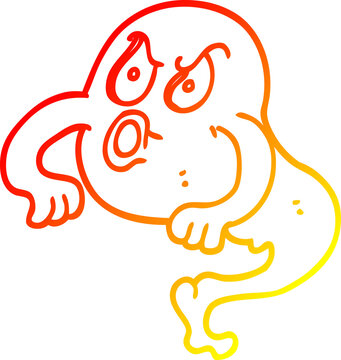 recommend clip art: warm gradient line drawing cartoon angry ghost