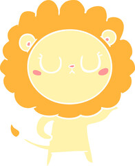 flat color style cartoon lion