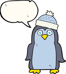 speech bubble cartoon penguin