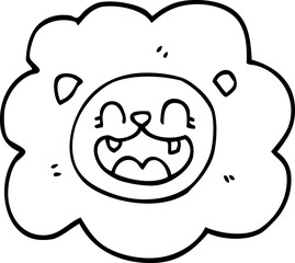 line drawing cartoon lion