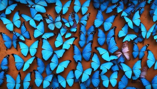 Blue morpho butterflies background 