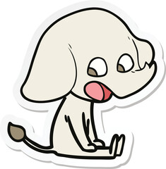 sticker of a cute cartoon elephant