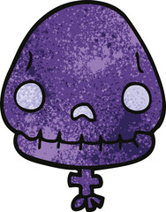 cartoon doodle halloween skull