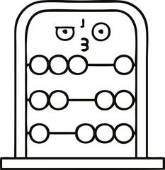 line drawing cartoon abacus