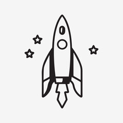 Minimal and creative rocket logo illustration 