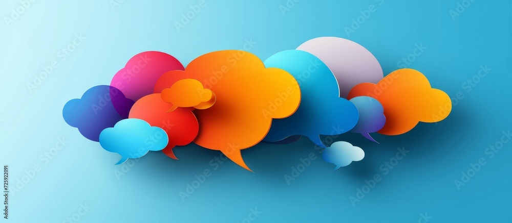 Aufkleber visual representation of a concept showcasing colorful speech bubbles for communication.