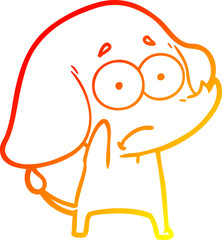 warm gradient line drawing cartoon unsure elephant