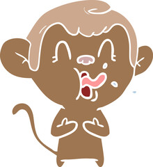 crazy flat color style cartoon monkey