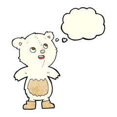 cartoon polar bear with thought bubble