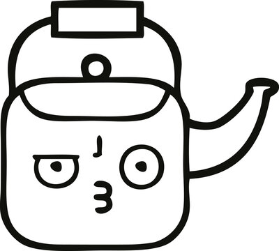 recommend clip art: line drawing cartoon kettle
