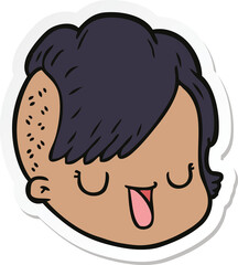 sticker of a cartoon female face