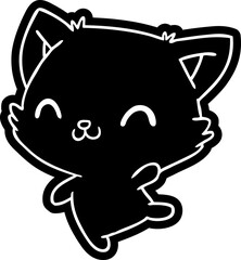 cartoon icon of cute kawaii cat