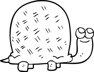 black and white cartoon tortoise