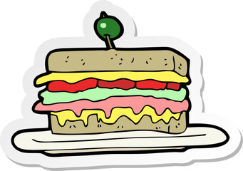 sticker of a cartoon sandwich