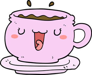 cute cartoon cup and saucer