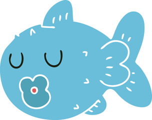 quirky hand drawn cartoon fish